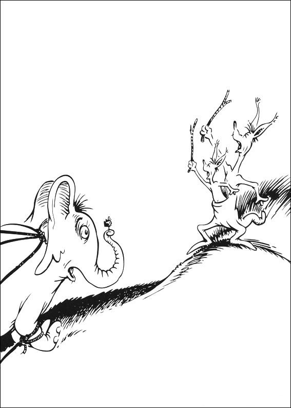 Plansa de colorat cu Horton Dr. Seuss 42 37